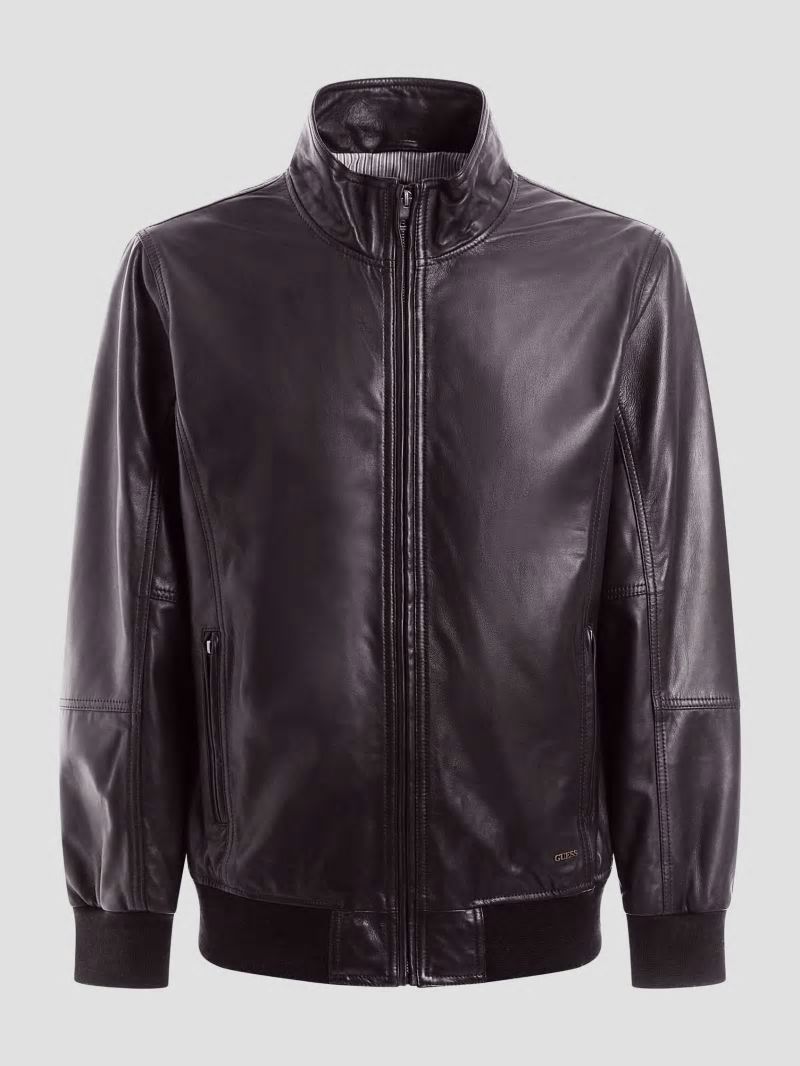 Guess Soft Leather Jacket - Bark Brown Guess Soft Leather Jacket - Bark Brown