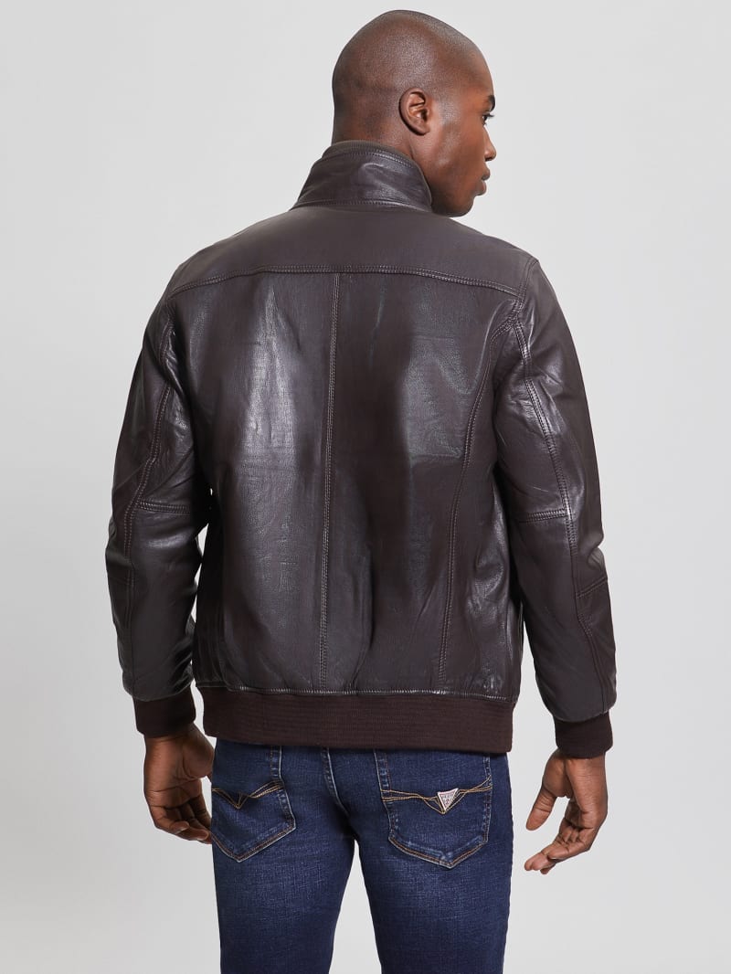 Guess Soft Leather Jacket - Bark Brown Guess Soft Leather Jacket - Bark Brown