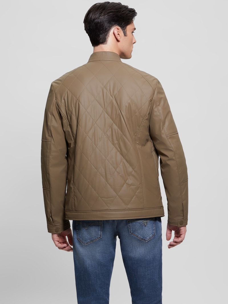 Guess Quilted Biker Jacket - Walnut Shell Guess Quilted Biker Jacket - Walnut Shell