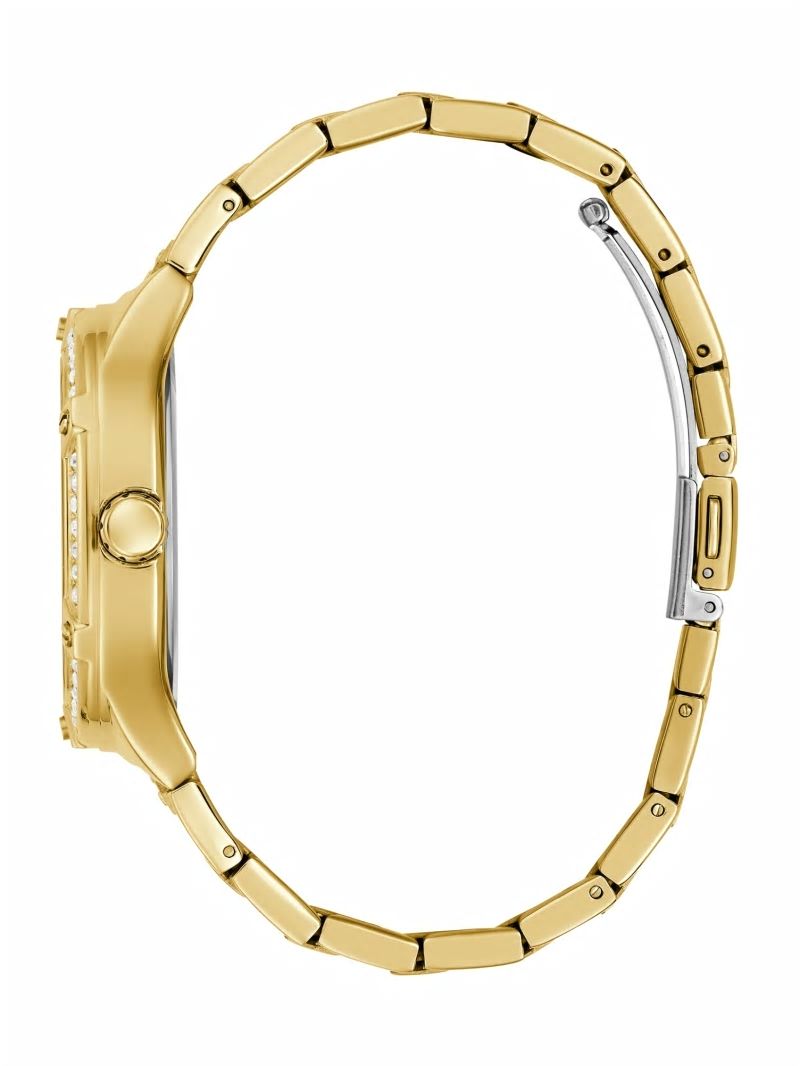Guess Gold-Tone and Crystal Multifunction Watch - Gold Guess Gold-Tone and Crystal Multifunction Watch - Gold