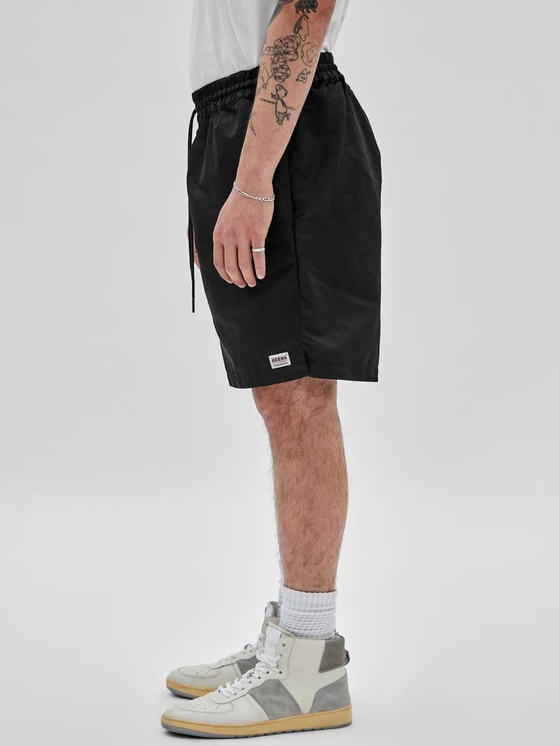Guess GUESS Originals Washed Nylon Shorts - Jet Black Multi Guess GUESS Originals Washed Nylon Shorts - Jet Black Multi