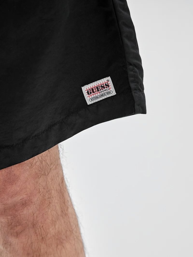 Guess GUESS Originals Washed Nylon Shorts - Jet Black Multi Guess GUESS Originals Washed Nylon Shorts - Jet Black Multi