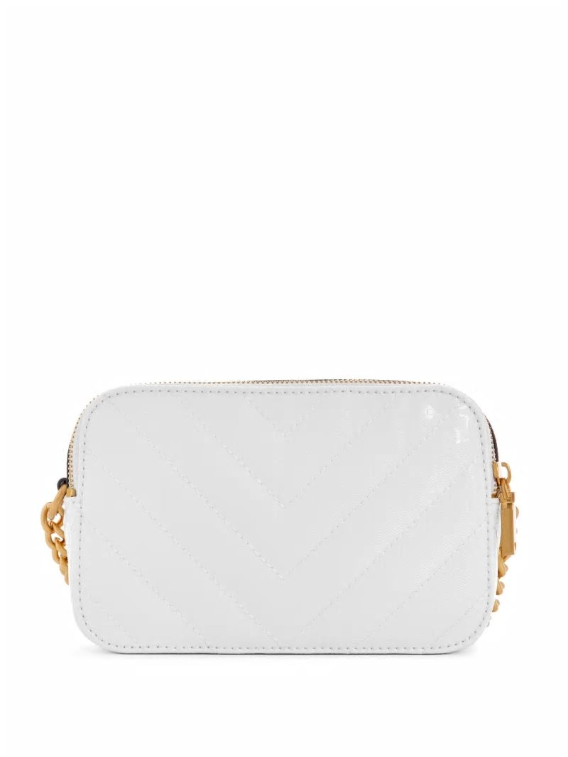 Guess Jania Quilted Camera Crossbody - White