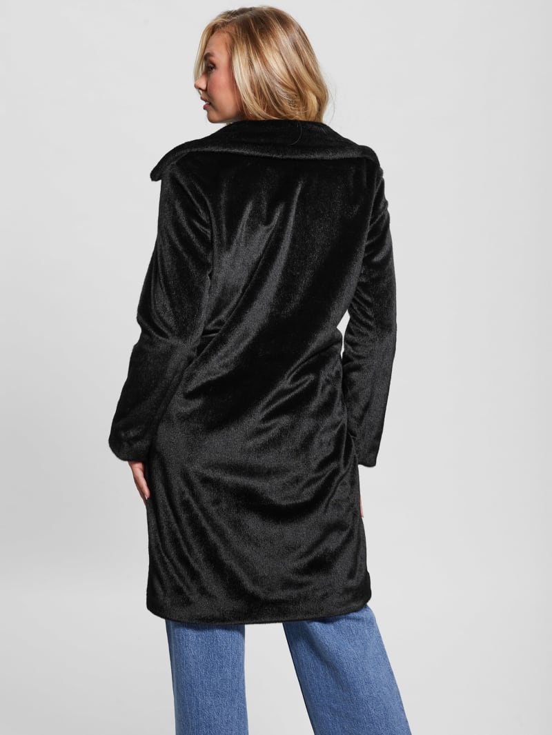 Guess Simmone Faux-Fur Coat - Black Guess Simmone Faux-Fur Coat - Black