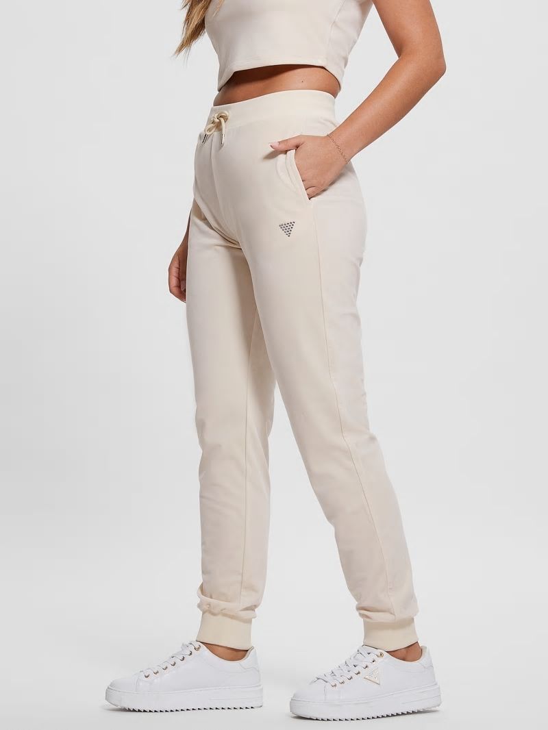 Guess Eco Couture Velvet Joggers - Vanilla Blush Guess Eco Couture Velvet Joggers - Vanilla Blush