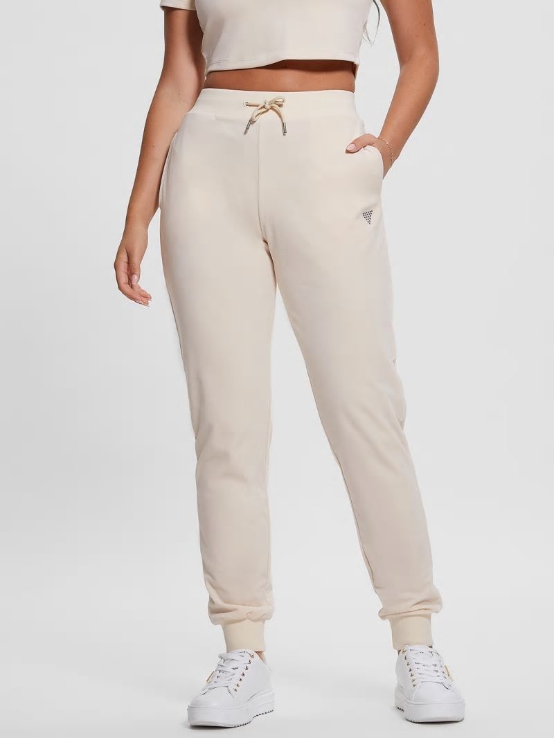 Guess Eco Couture Velvet Joggers - Vanilla Blush Guess Eco Couture Velvet Joggers - Vanilla Blush