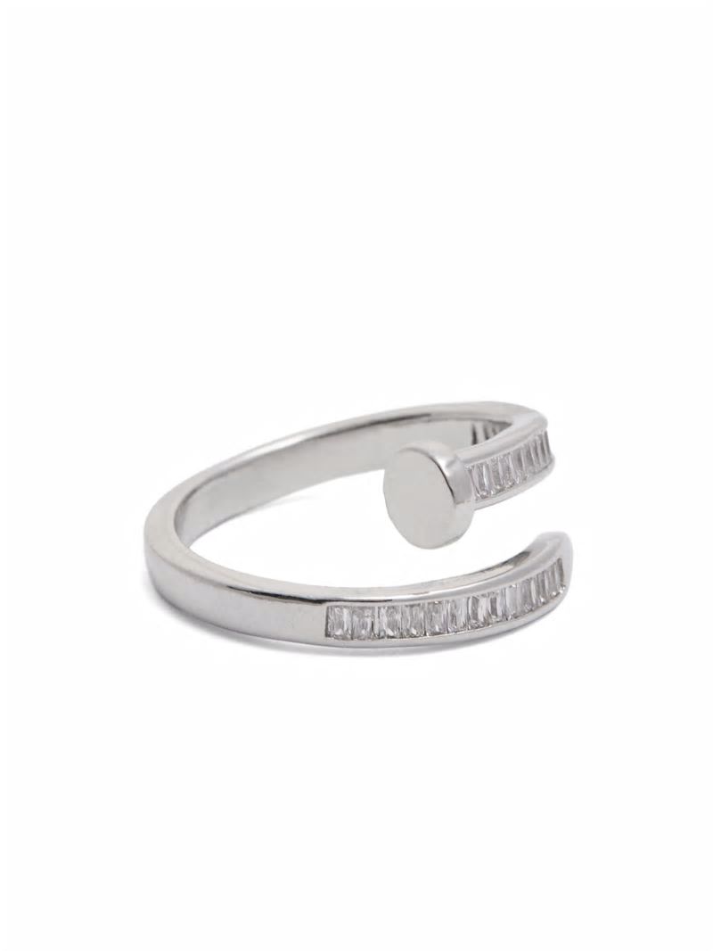 Guess Silver-Tone Cubic Zirconia Wrap Ring - Size 7 - Silver Guess Silver-Tone Cubic Zirconia Wrap Ring - Size 7 - Silver