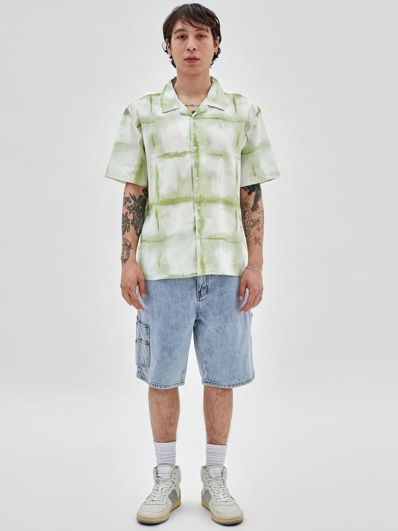 Guess GUESS Originals Painter Shirt - Green Fairway Multi Guess GUESS Originals Painter Shirt - Green Fairway Multi