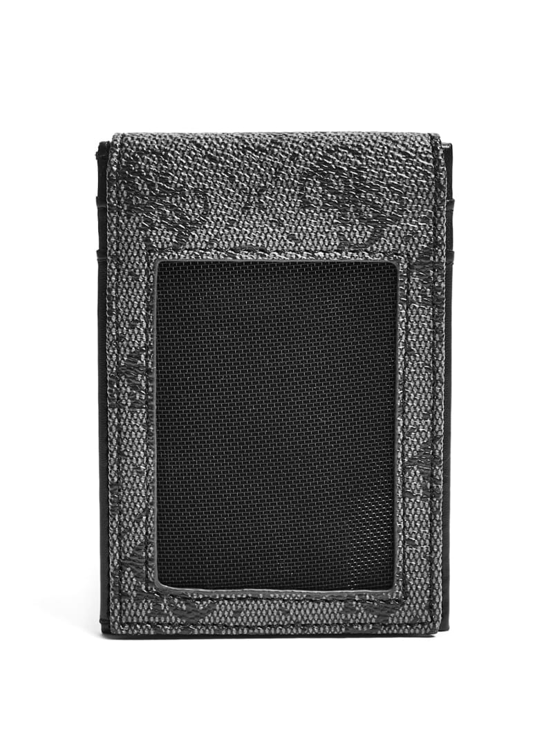 Guess Don Logo-Print Magnetic Card Case - Black Guess Don Logo-Print Magnetic Card Case - Black