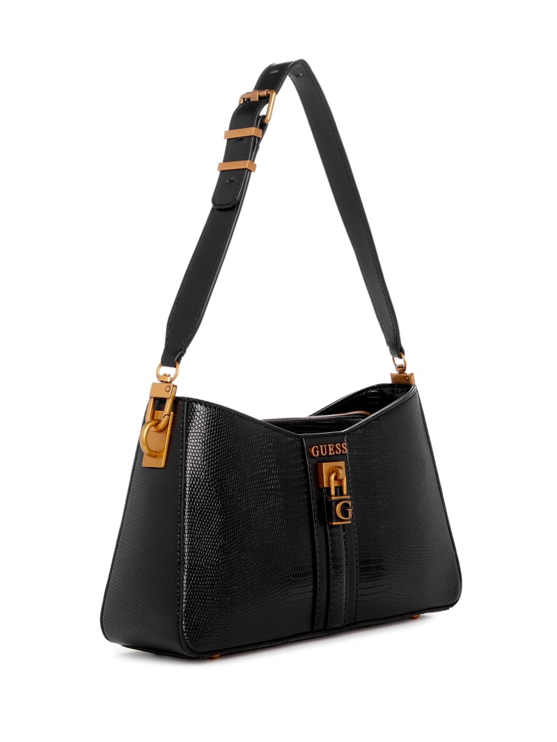 Guess Ginevra Elite Shoulder Bag - Black Floral Print Guess Ginevra Elite Shoulder Bag - Black Floral Print