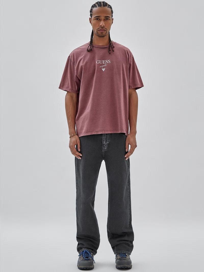 Guess GUESS Originals Printed Baker Logo Tee - Distressed Damson Multi Guess GUESS Originals Printed Baker Logo Tee - Distressed Damson Multi