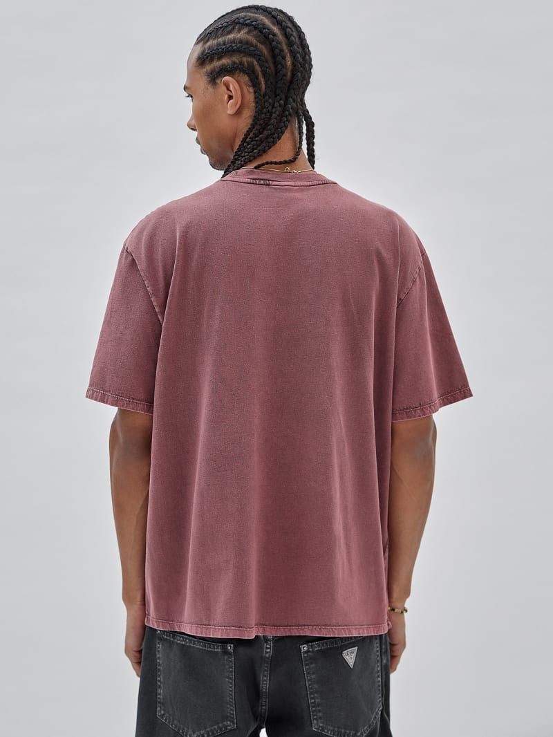 Guess GUESS Originals Printed Baker Logo Tee - Distressed Damson Multi Guess GUESS Originals Printed Baker Logo Tee - Distressed Damson Multi