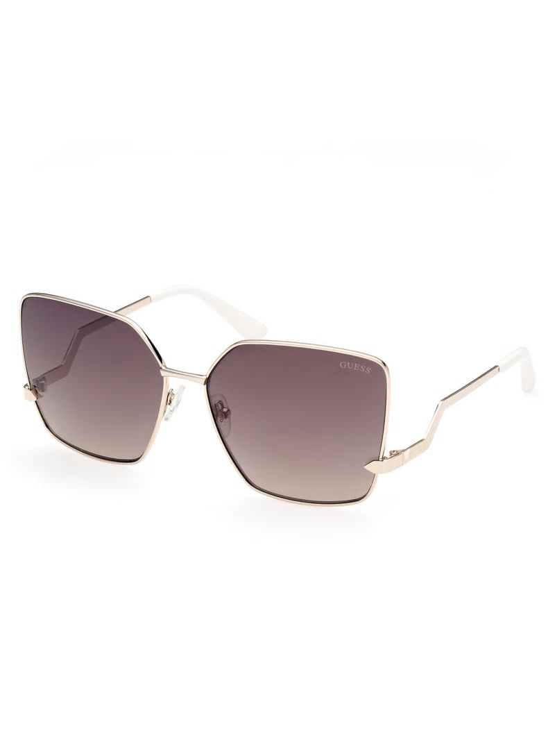 Guess Oversized Square Zigzag Sunglasses - Gold W/Tort Arm Guess Oversized Square Zigzag Sunglasses - Gold W/Tort Arm