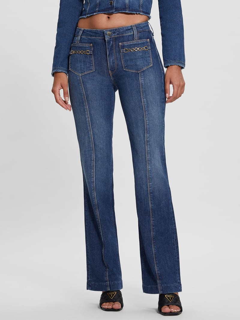 Guess Eco Chain Pocket Sexy Bootcut Jeans - Enlinghtment Dark Guess Eco Chain Pocket Sexy Bootcut Jeans - Enlinghtment Dark
