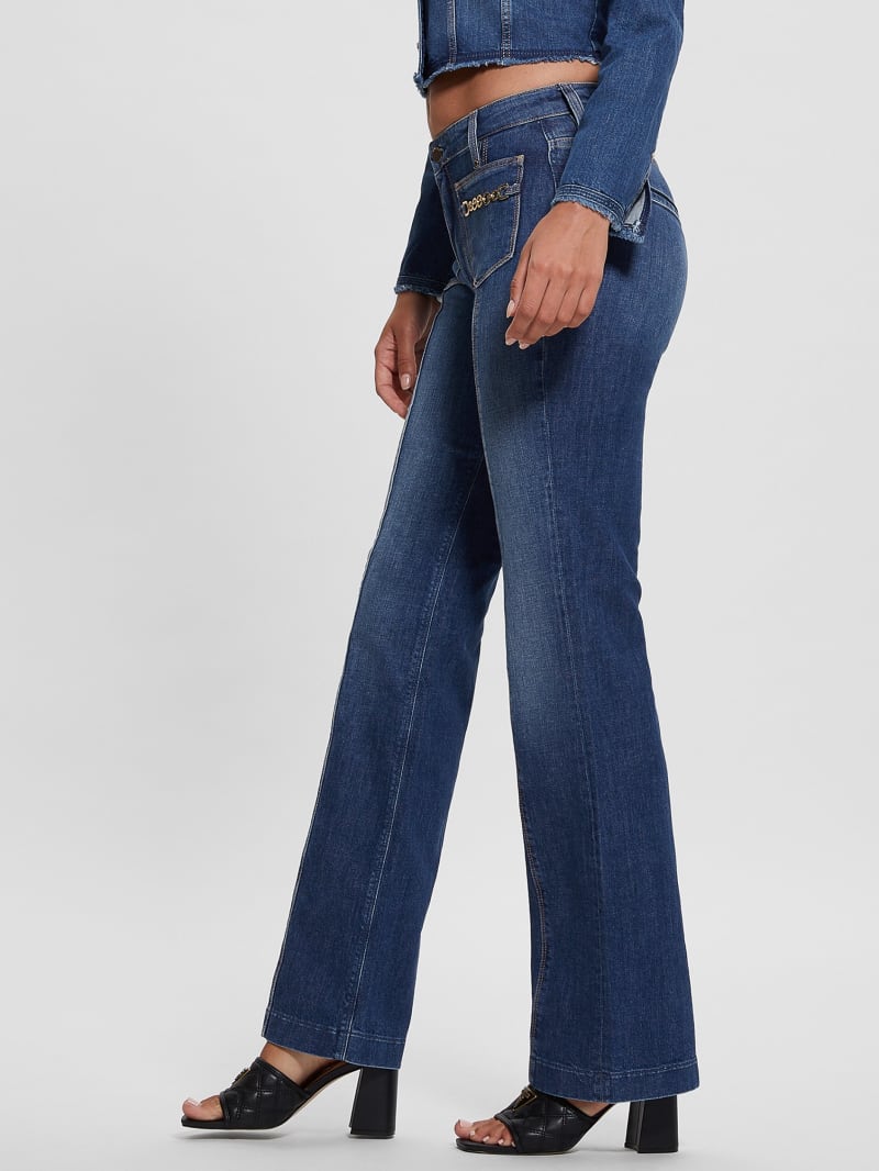 Guess Eco Chain Pocket Sexy Bootcut Jeans - Enlinghtment Dark Guess Eco Chain Pocket Sexy Bootcut Jeans - Enlinghtment Dark
