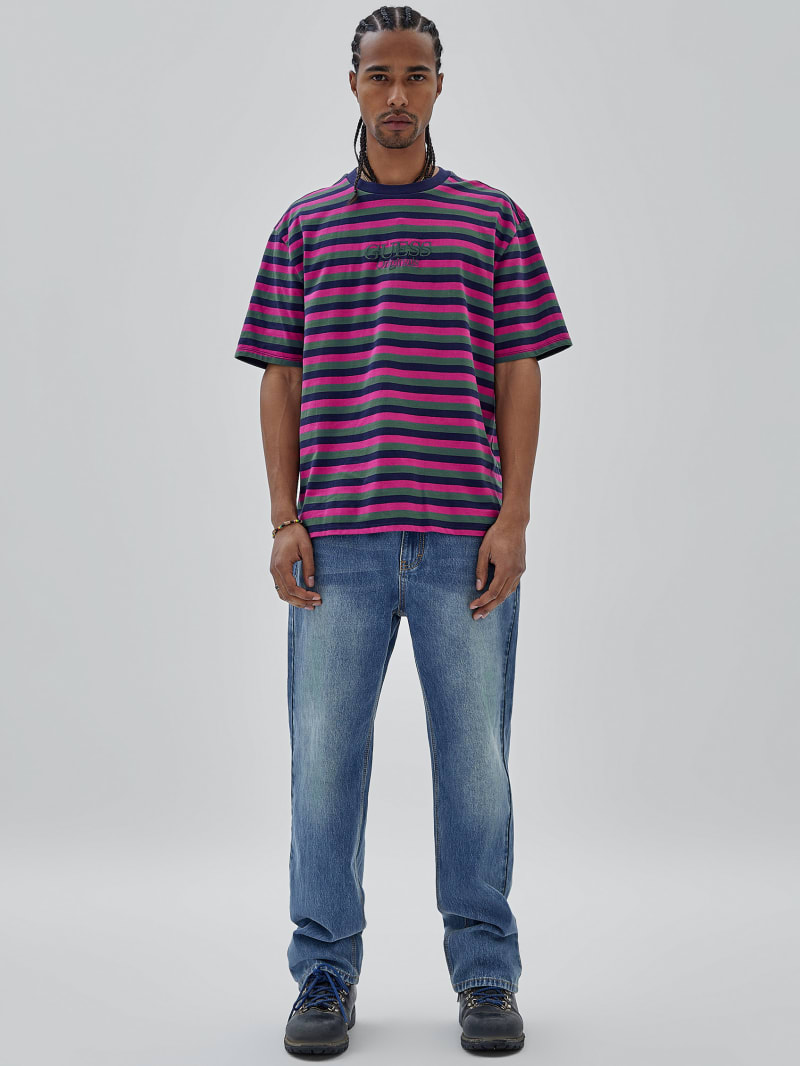 Guess GUESS Originals Eco Striped Tee - Cave Blue Multi Guess GUESS Originals Eco Striped Tee - Cave Blue Multi