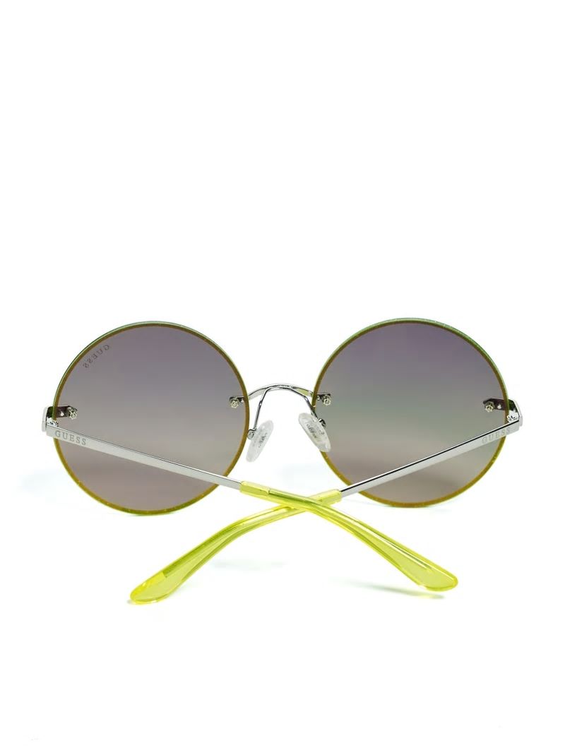 Guess Greyson Glitter Trim Round Sunglasses - Yellow Guess Greyson Glitter Trim Round Sunglasses - Yellow