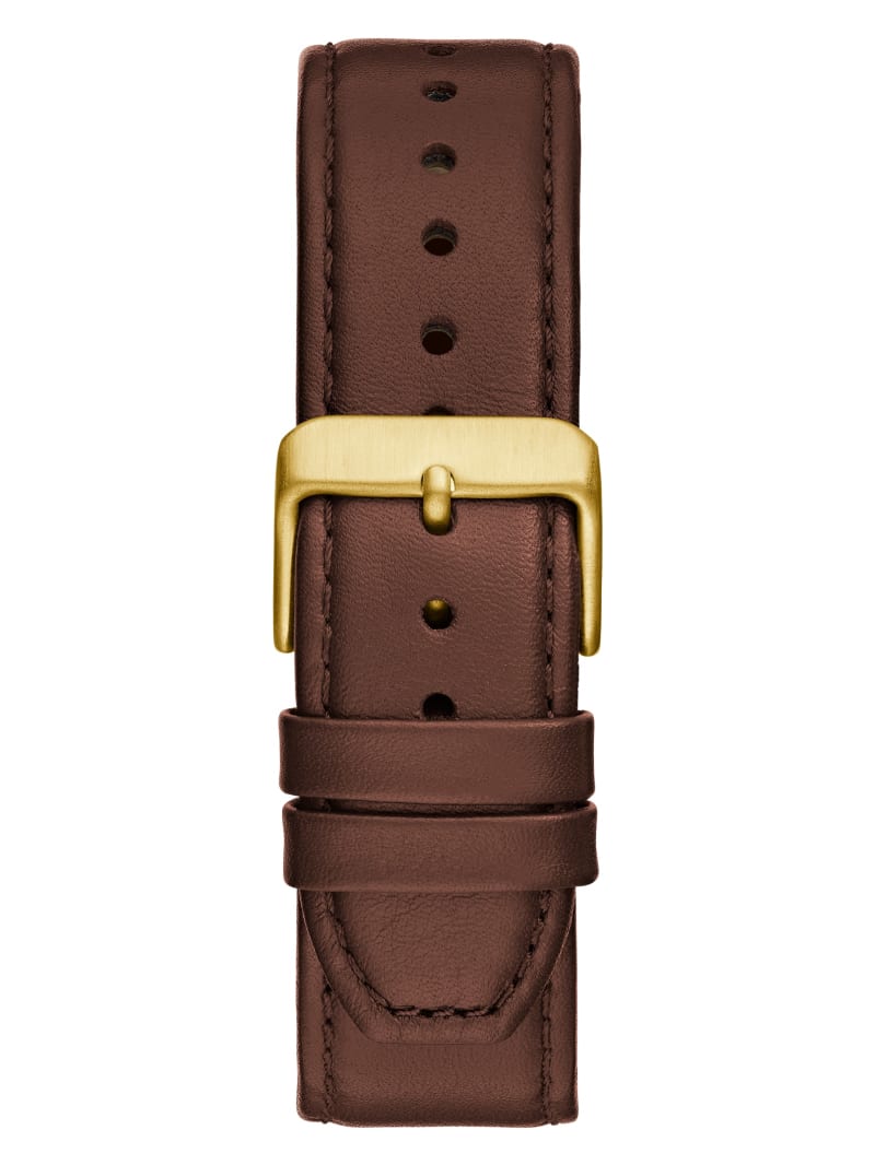 Guess Two-Tone Analog Leather Watch - Brwn Guess Two-Tone Analog Leather Watch - Brwn