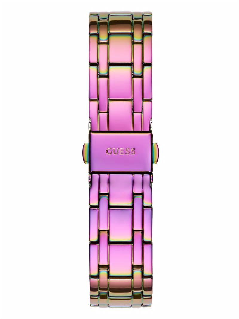 Guess Iridescent Rhinestone Cut-Through Multifunction Watch - Multi Guess Iridescent Rhinestone Cut-Through Multifunction Watch - Multi