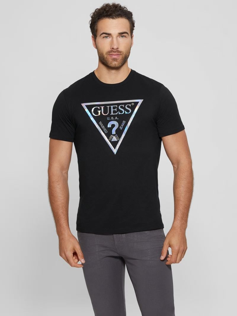 Guess Iridescent Signature Tee - Black Guess Iridescent Signature Tee - Black