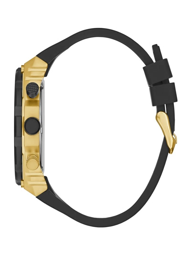 Guess Gold-Tone and Black Exposed Dial Multifunction Watch - Gold Guess Gold-Tone and Black Exposed Dial Multifunction Watch - Gold