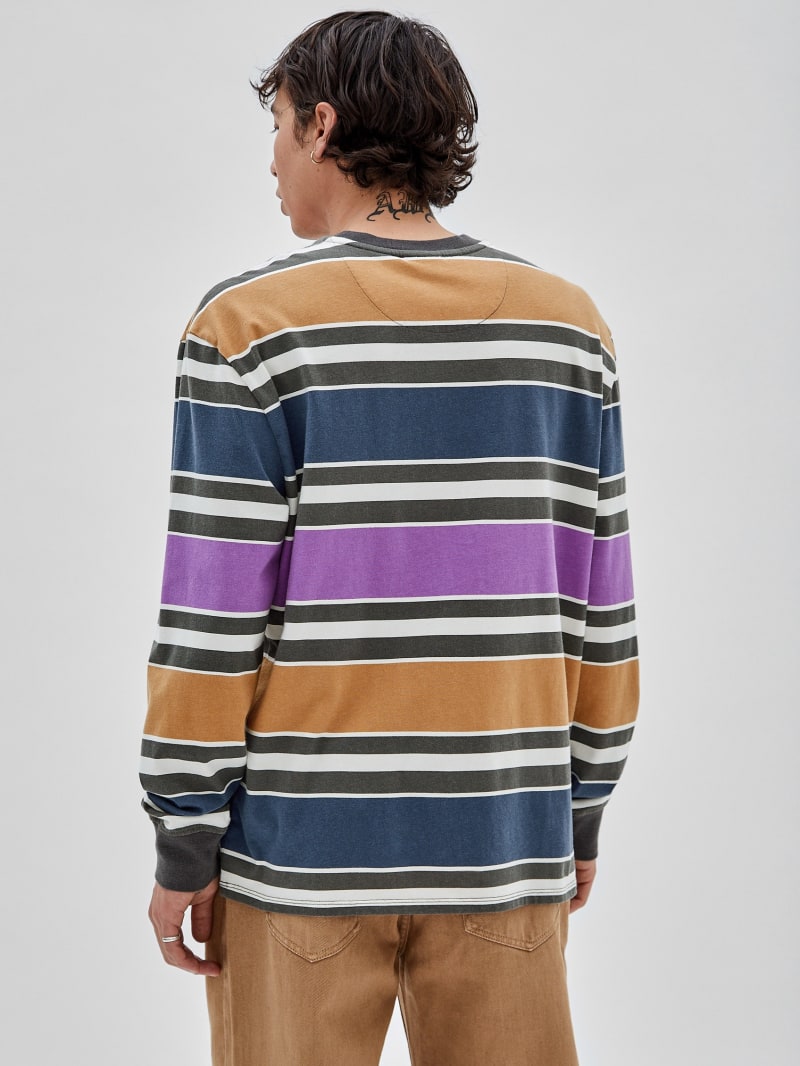 Guess GUESS Originals Block Striped Tee - Pure White Multi Guess GUESS Originals Block Striped Tee - Pure White Multi