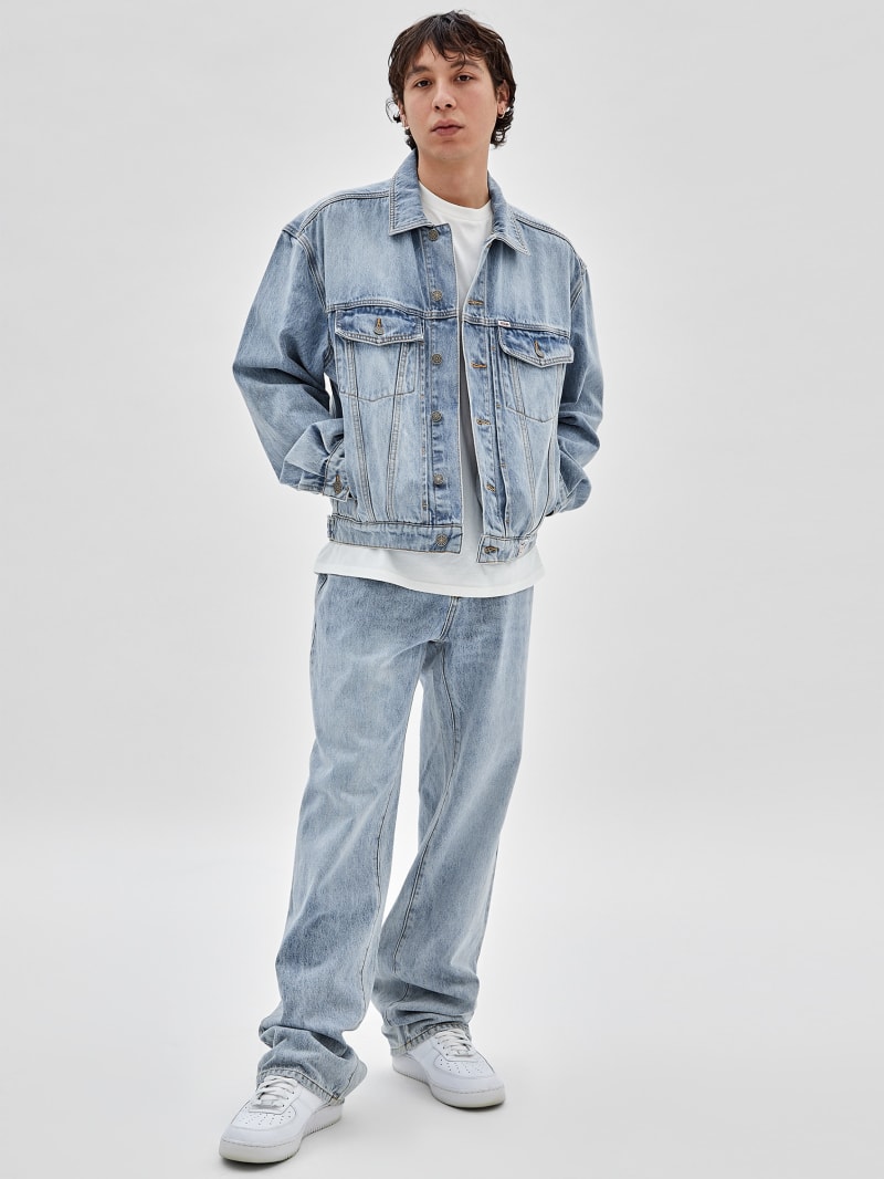 Guess GUESS Originals Denim Kit Jacket - Go Leo Lt Wash Guess GUESS Originals Denim Kit Jacket - Go Leo Lt Wash
