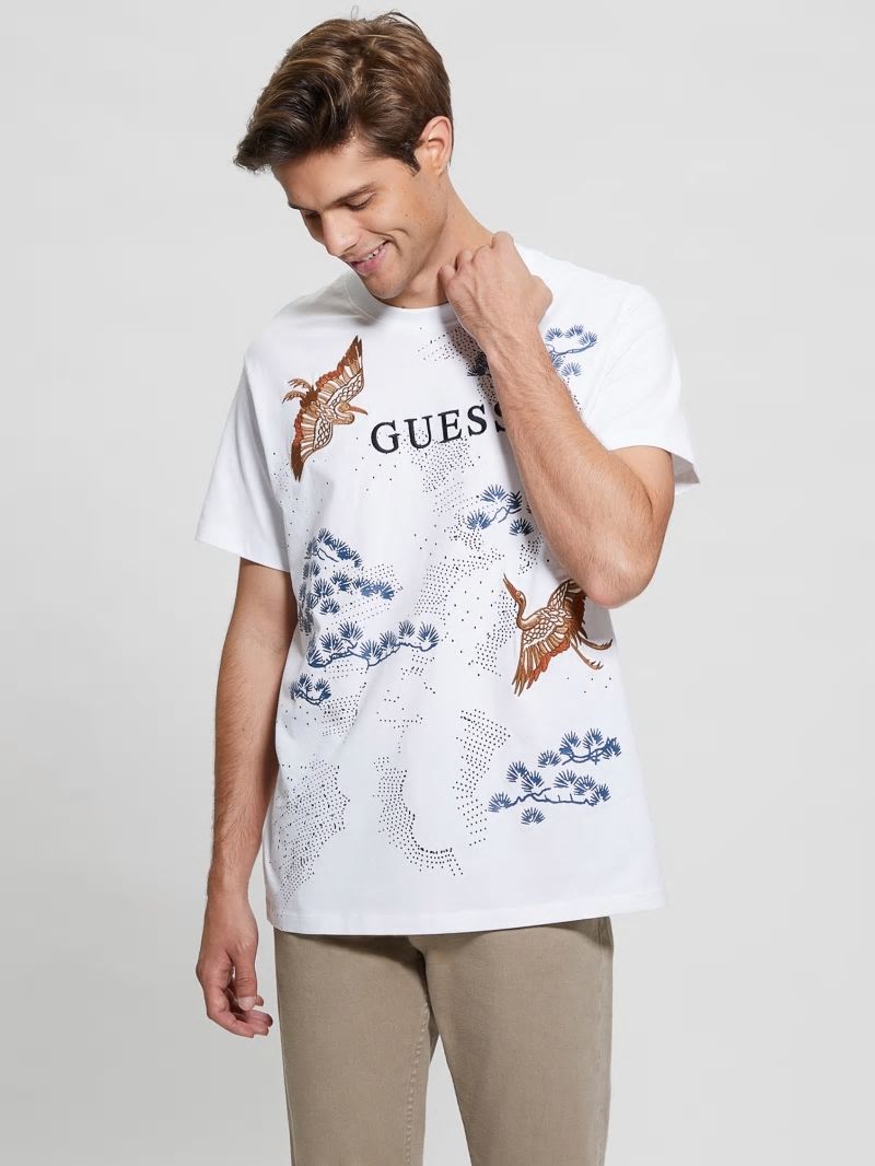 Guess Eco Logo Bird Tee - Pure White Guess Eco Logo Bird Tee - Pure White