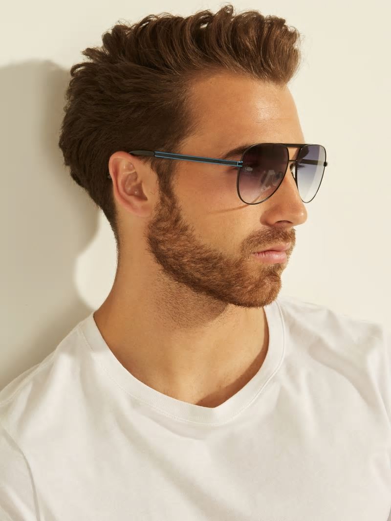 Guess Manny Aviator Sunglasses - Black Guess Manny Aviator Sunglasses - Black