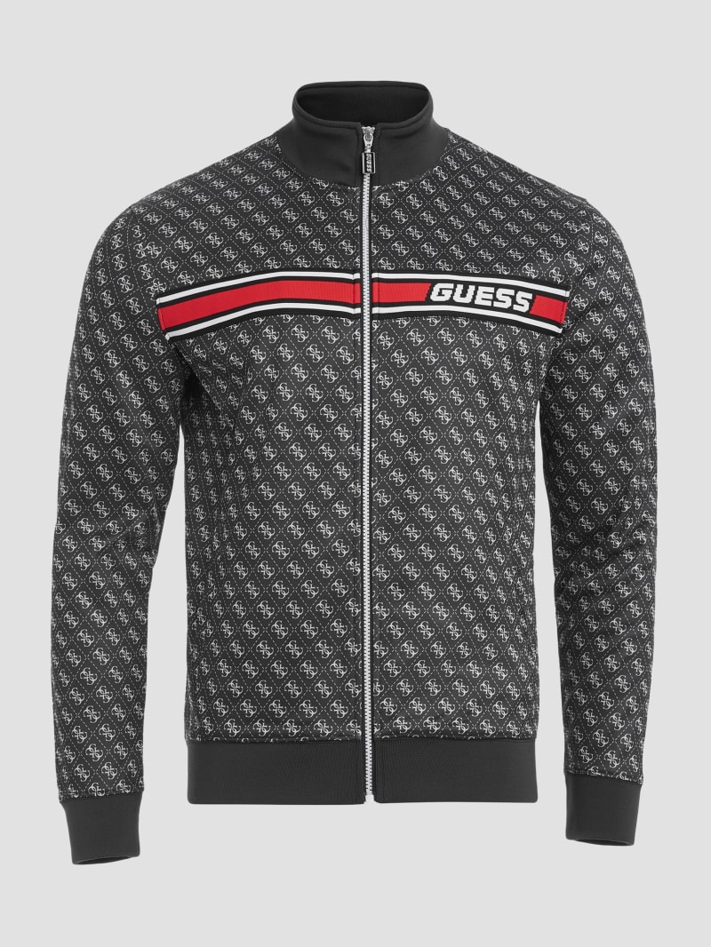 Guess Eco Korbin Track Jacket - 4g Aop Jet Black Guess Eco Korbin Track Jacket - 4g Aop Jet Black