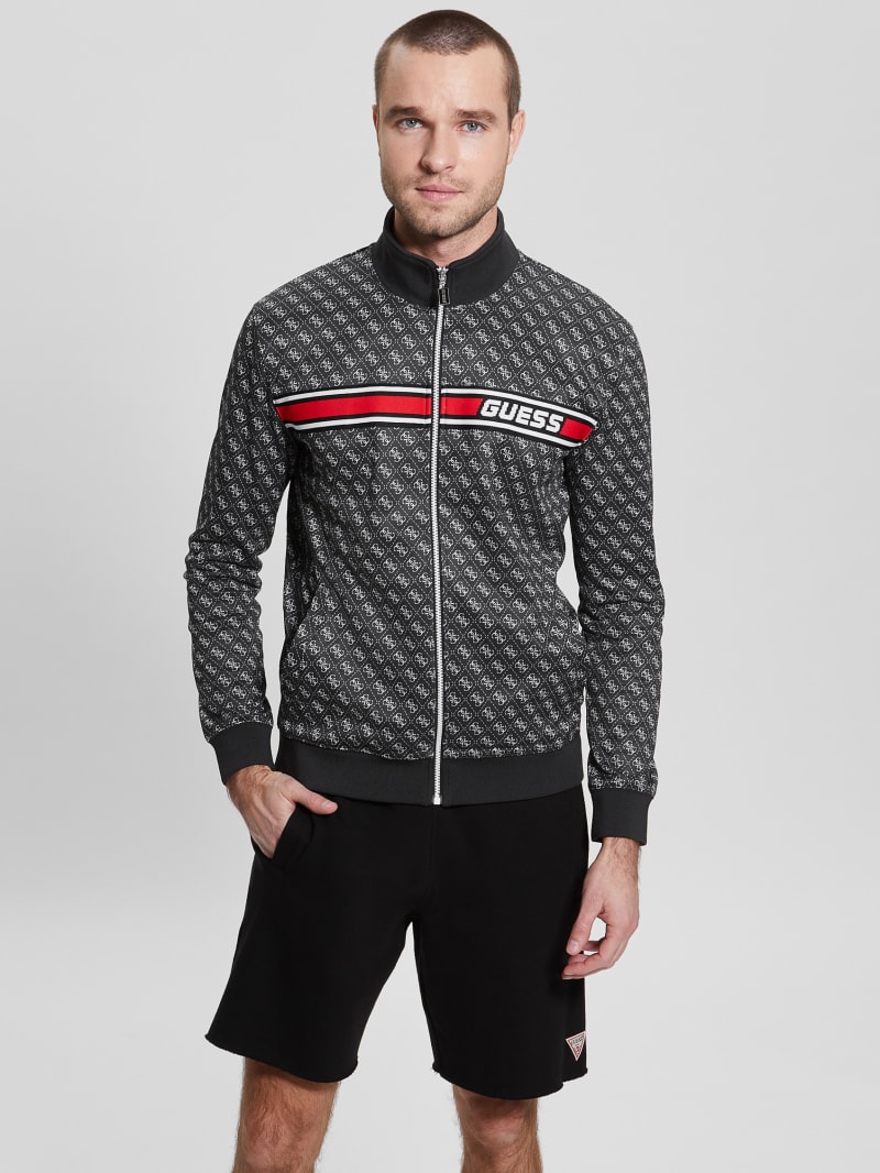 Guess Eco Korbin Track Jacket - 4g Aop Jet Black Guess Eco Korbin Track Jacket - 4g Aop Jet Black