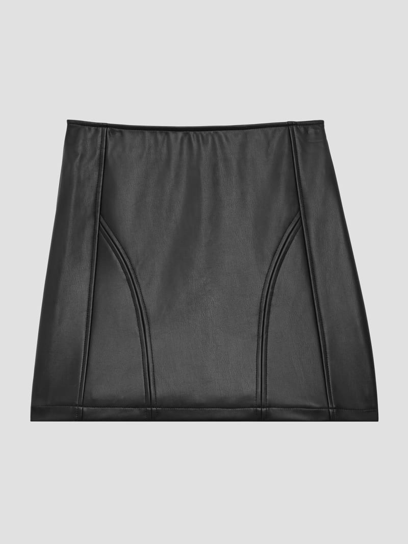 Guess Zue Faux-Leather Mini Skirt - Jet Black Multi Guess Zue Faux-Leather Mini Skirt - Jet Black Multi