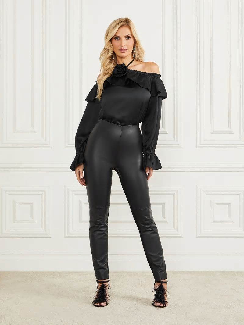 Guess Dixie Satin Blouse - Black Guess Dixie Satin Blouse - Black