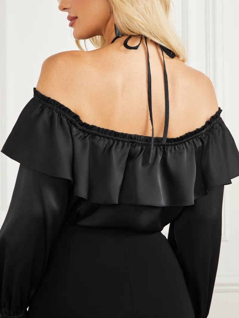 Guess Dixie Satin Blouse - Black Guess Dixie Satin Blouse - Black