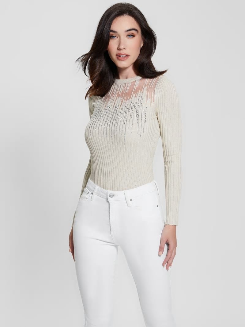Guess Claudine Embellished Sweater - Mocassin Multi Guess Claudine Embellished Sweater - Mocassin Multi