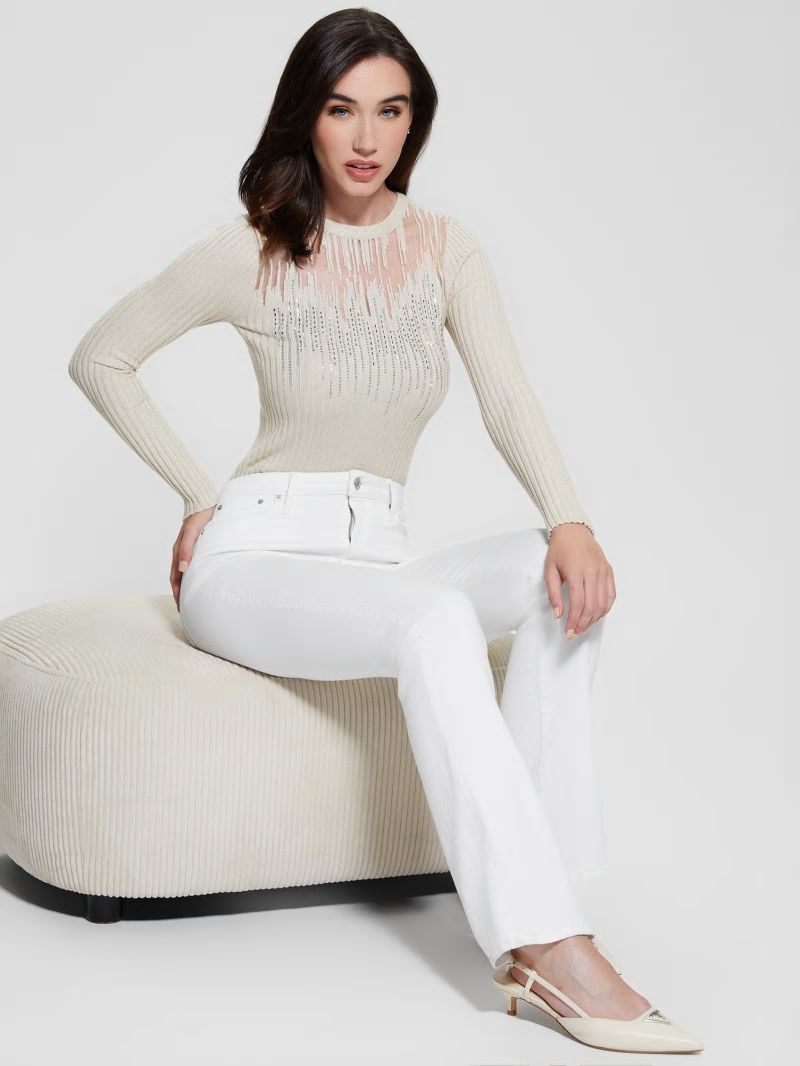 Guess Claudine Embellished Sweater - Mocassin Multi Guess Claudine Embellished Sweater - Mocassin Multi