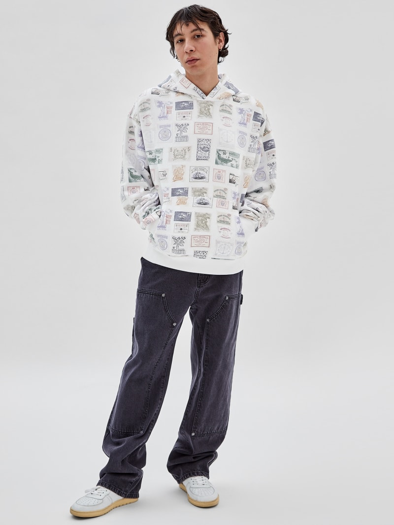 Guess GUESS Originals Eco Stamp Hoodie - White Peaks Multi Guess GUESS Originals Eco Stamp Hoodie - White Peaks Multi