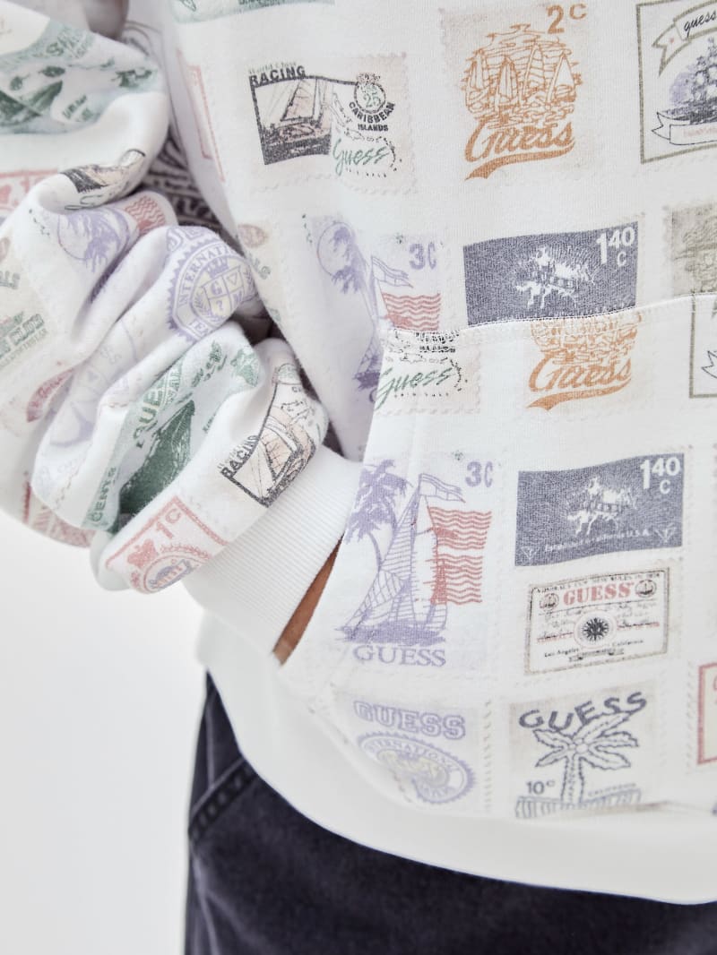 Guess GUESS Originals Eco Stamp Hoodie - White Peaks Multi Guess GUESS Originals Eco Stamp Hoodie - White Peaks Multi