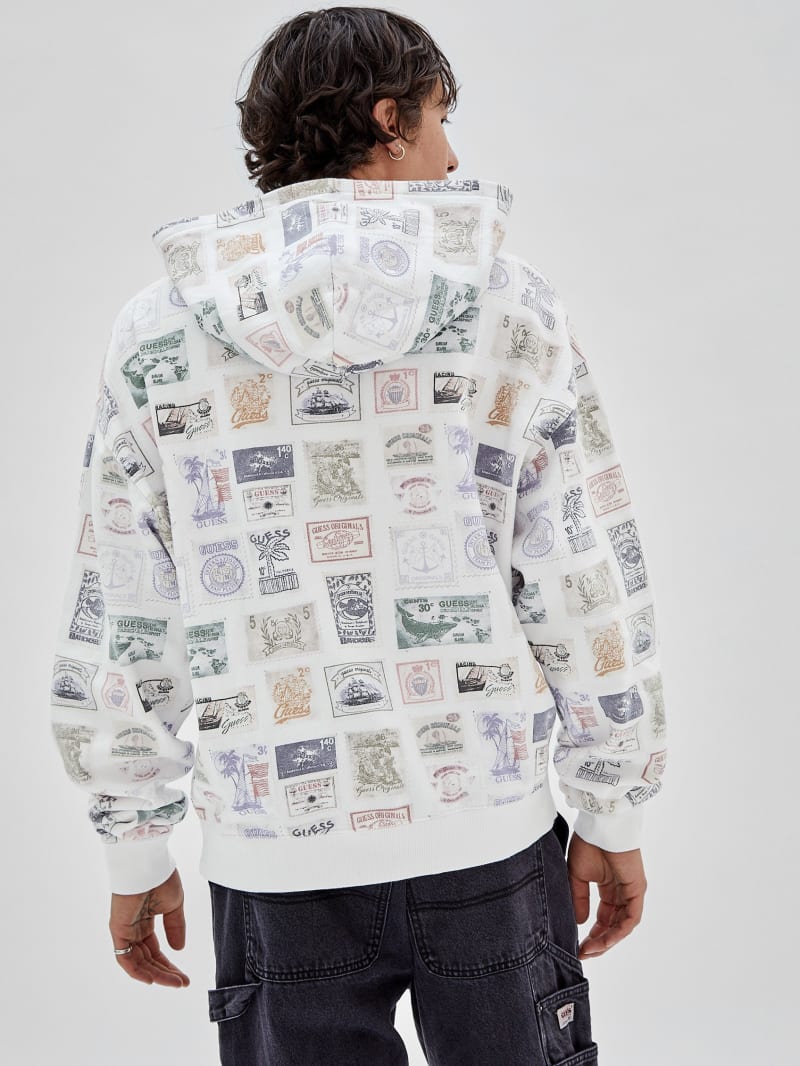 Guess GUESS Originals Eco Stamp Hoodie - White Peaks Multi Guess GUESS Originals Eco Stamp Hoodie - White Peaks Multi