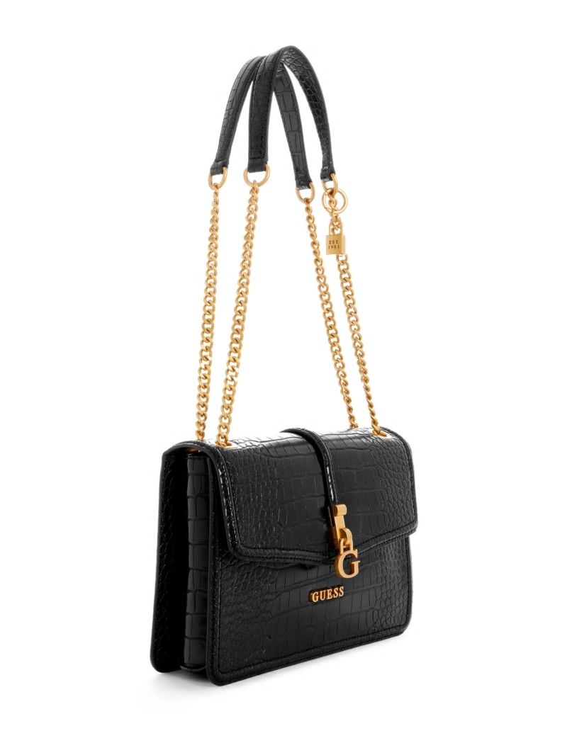 Guess James Convertible Crossbody Flap Bag - Black Floral Print Guess James Convertible Crossbody Flap Bag - Black Floral Print