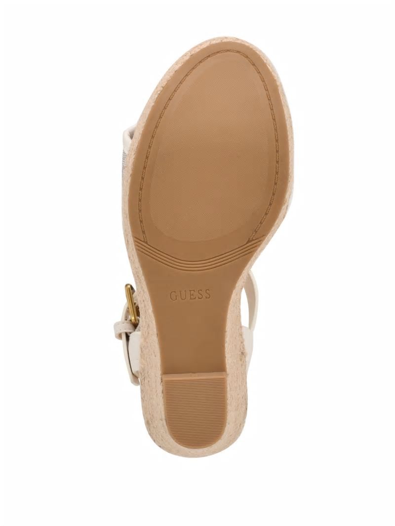 Guess Hisley Wedge Sandals - Ivory 150 Guess Hisley Wedge Sandals - Ivory 150