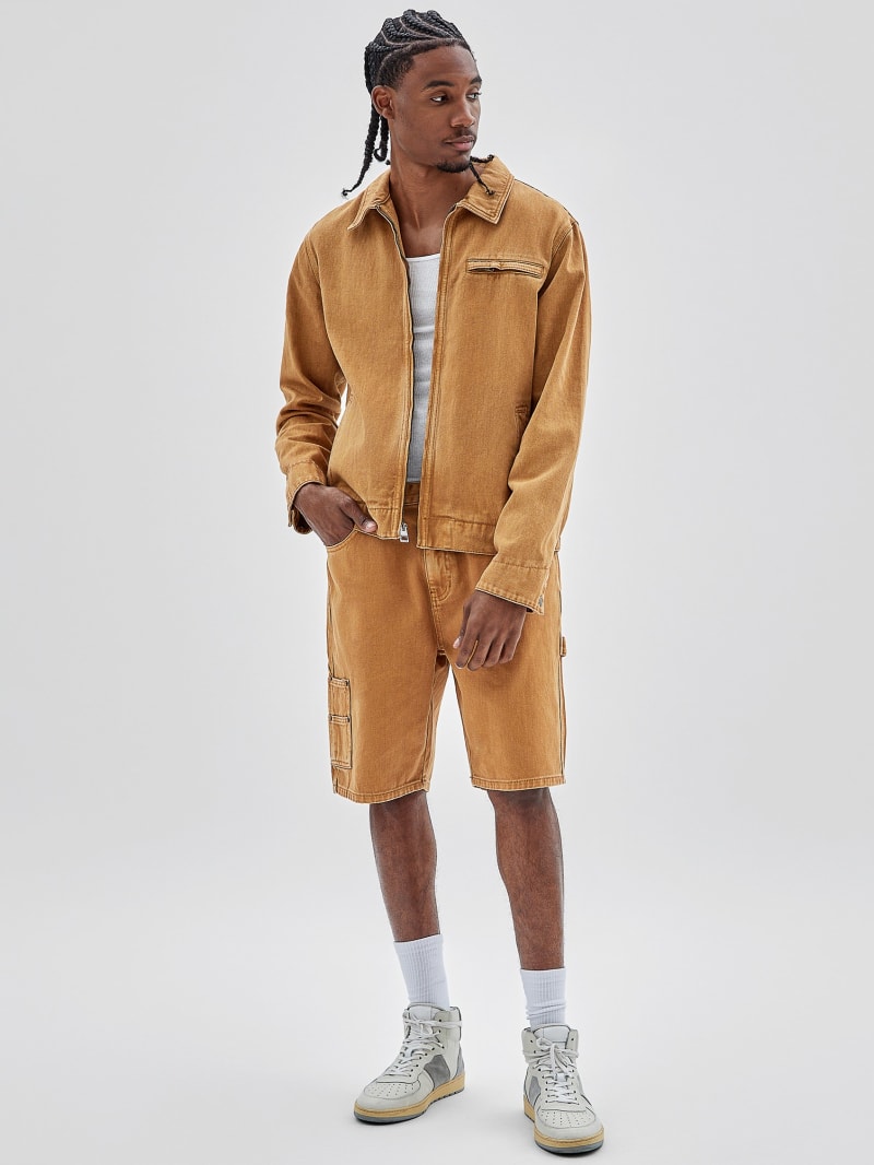 Guess GUESS Originals Aged Denim Carpenter Shorts - Go Vintage Tan Wash Guess GUESS Originals Aged Denim Carpenter Shorts - Go Vintage Tan Wash