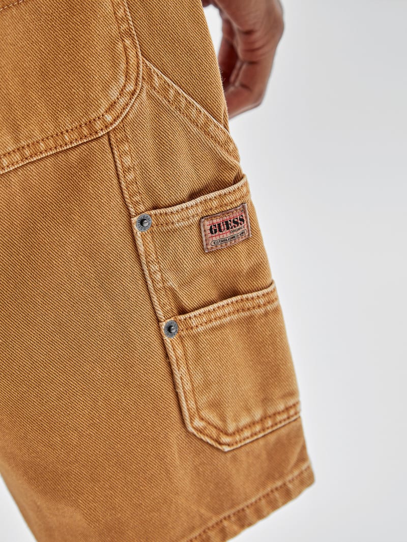 Guess GUESS Originals Aged Denim Carpenter Shorts - Go Vintage Tan Wash Guess GUESS Originals Aged Denim Carpenter Shorts - Go Vintage Tan Wash
