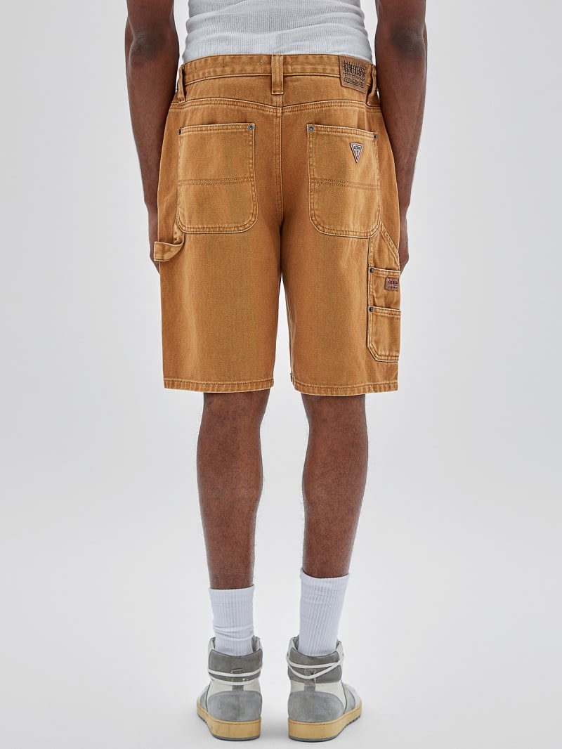 Guess GUESS Originals Aged Denim Carpenter Shorts - Go Vintage Tan Wash Guess GUESS Originals Aged Denim Carpenter Shorts - Go Vintage Tan Wash