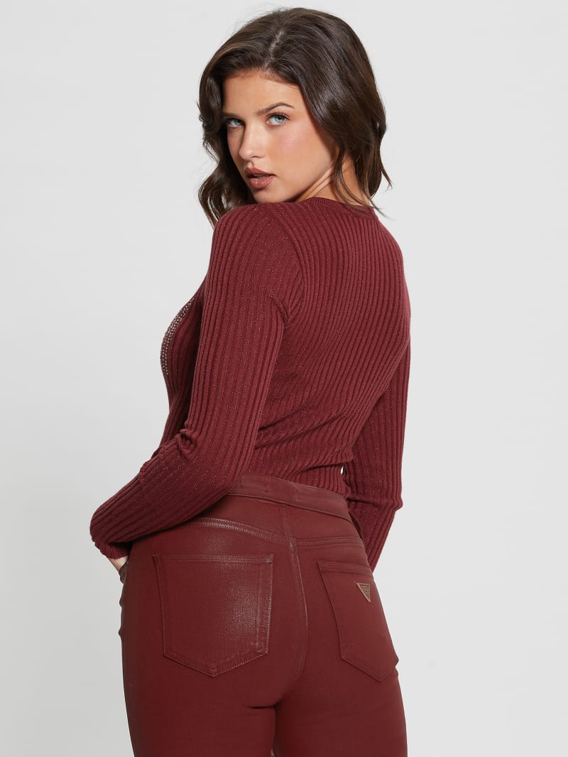 Guess Claudine Embellished Sweater - Tahiti Red Guess Claudine Embellished Sweater - Tahiti Red