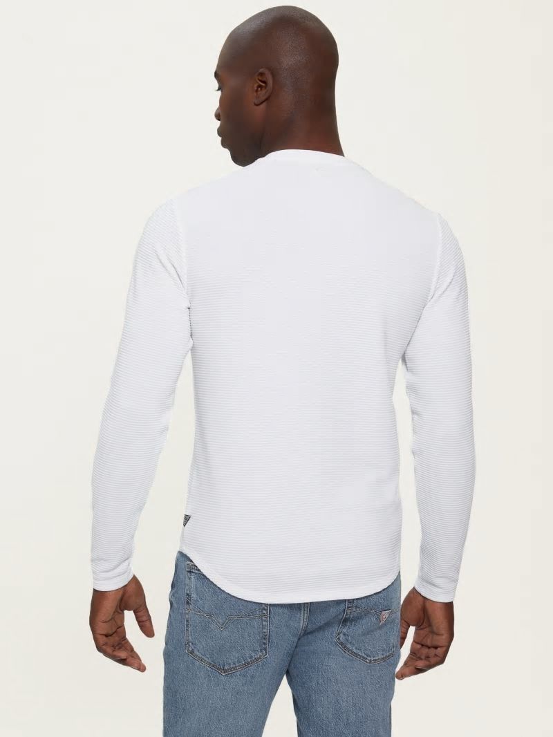 Guess Textured Jersey Long-Sleeve Tee - Pure White Guess Textured Jersey Long-Sleeve Tee - Pure White
