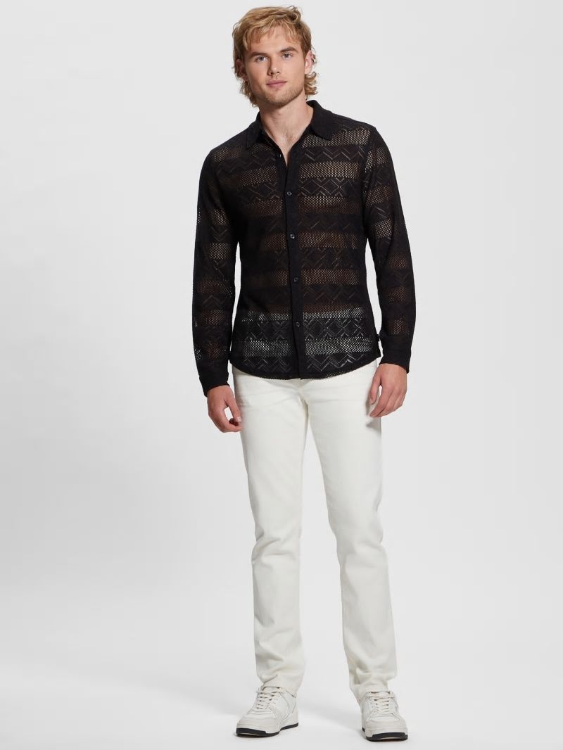 Guess Geo Crochet Shirt - Black Guess Geo Crochet Shirt - Black