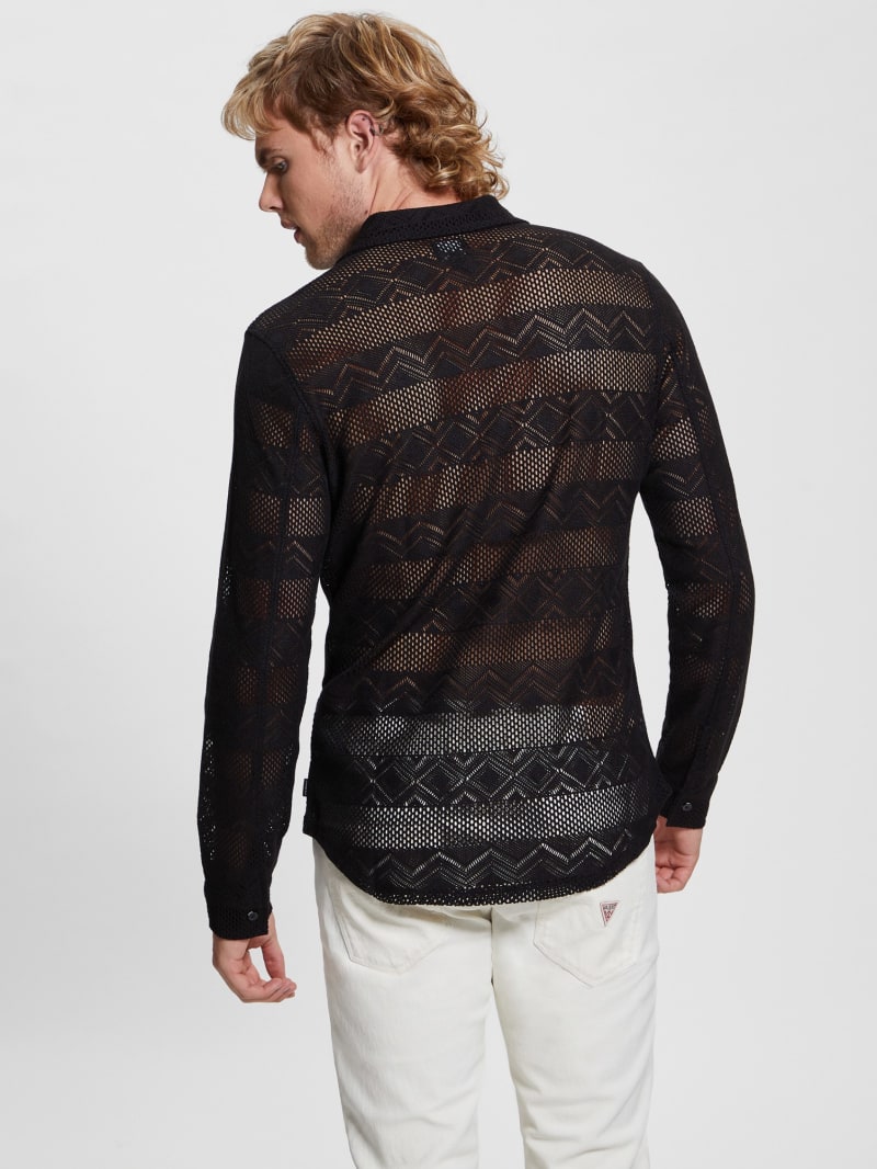 Guess Geo Crochet Shirt - Black Guess Geo Crochet Shirt - Black