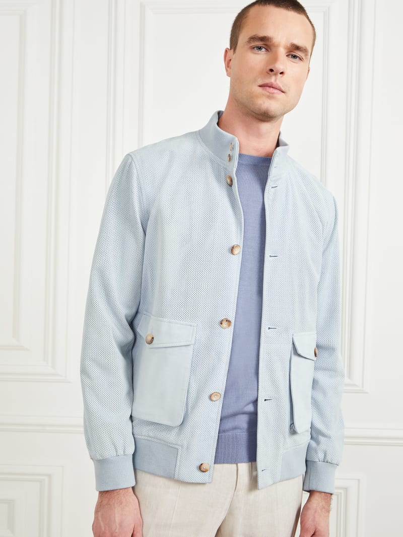 Guess Suede Flight Jacket - Funny Blue Guess Suede Flight Jacket - Funny Blue
