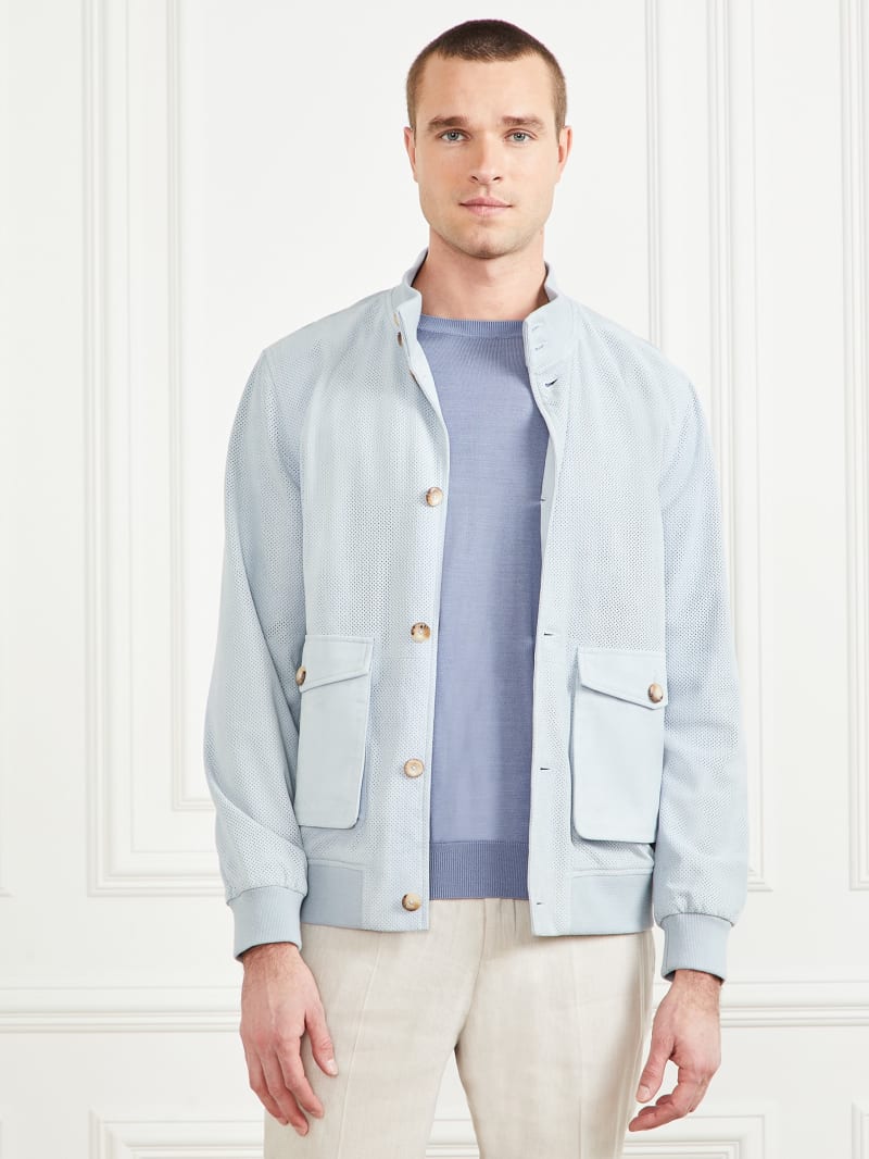Guess Suede Flight Jacket - Funny Blue Guess Suede Flight Jacket - Funny Blue